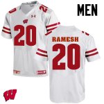 Men's Wisconsin Badgers NCAA #20 Austin Ramesh White Authentic Under Armour Stitched College Football Jersey AH31M37DR